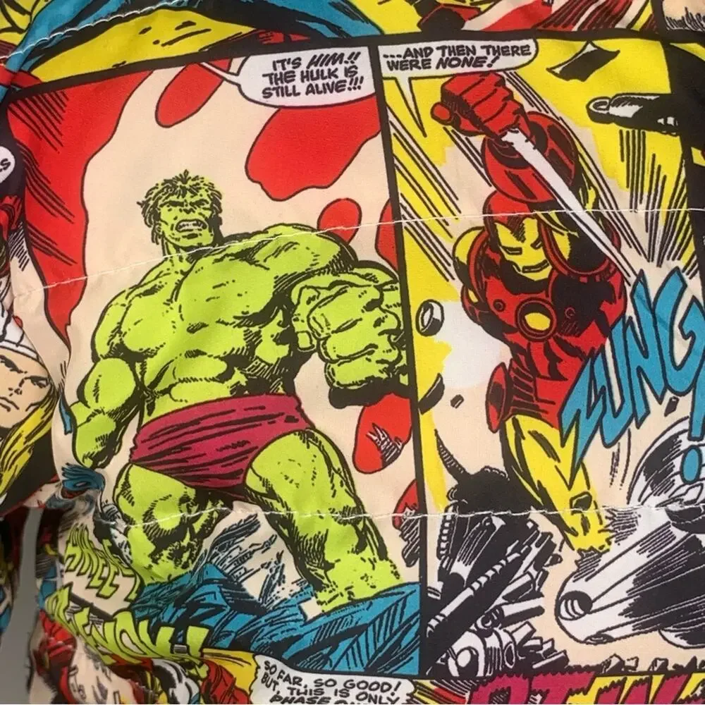 Marvel Reversible Hoodie Jacket Avenger Print Two Tones Blue Front Pockets Sz 2T